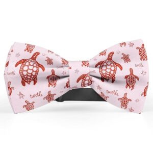 Adorable Turtle Pink Bow Tie For Men
