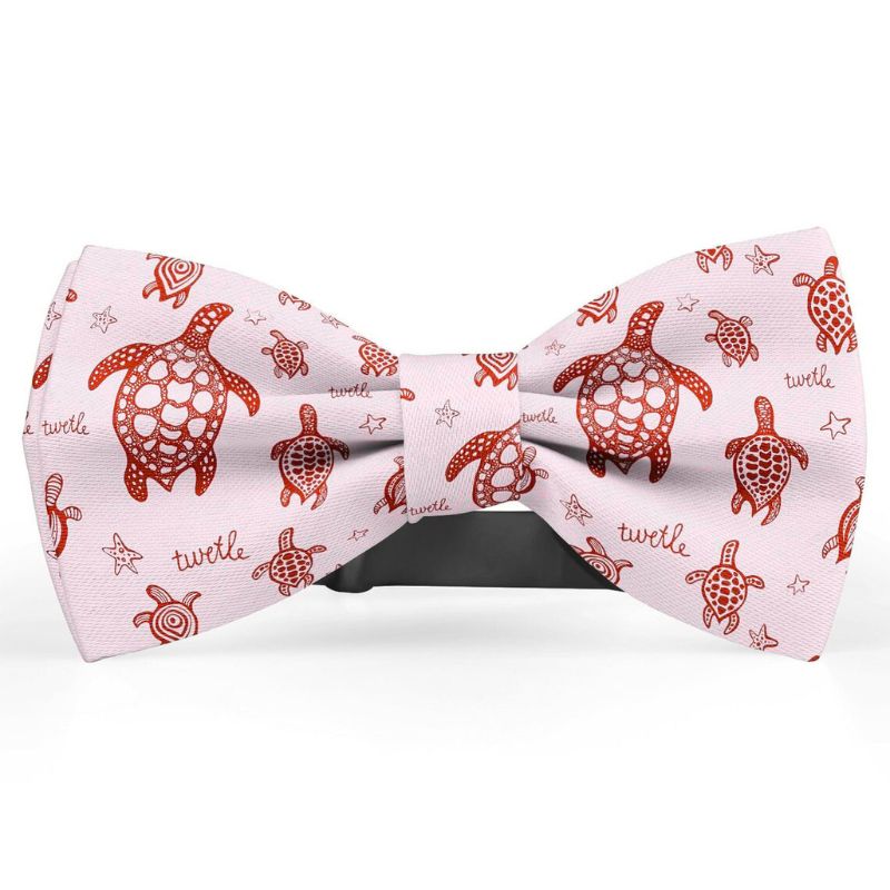 Adorable Turtle Pink Bow Tie For Men
